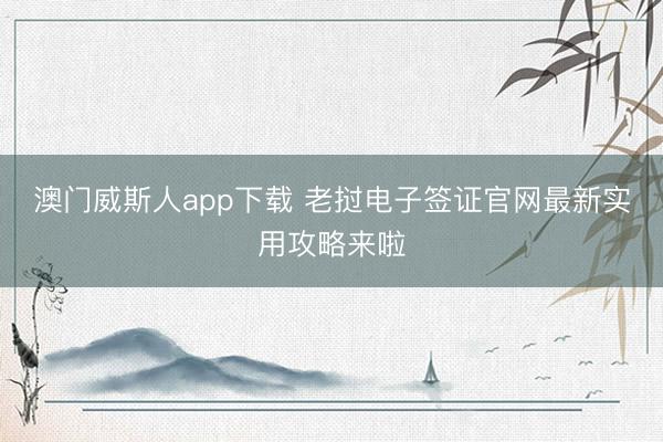 澳门威斯人app下载 老挝电子签证官网最新实用攻略来啦