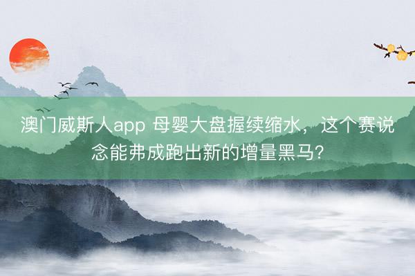 澳门威斯人app 母婴大盘握续缩水，这个赛说念能弗成跑出新的增量黑马？